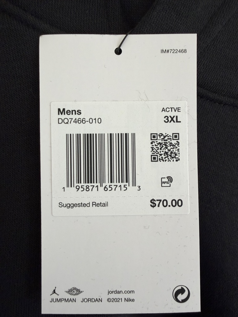 NWT Nike Jordan Black Hoodie - Picture 6 of 6
